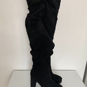 Over the Knee High Block Heel Boot